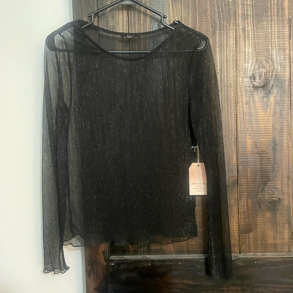 Sheer black long sleeve NWT